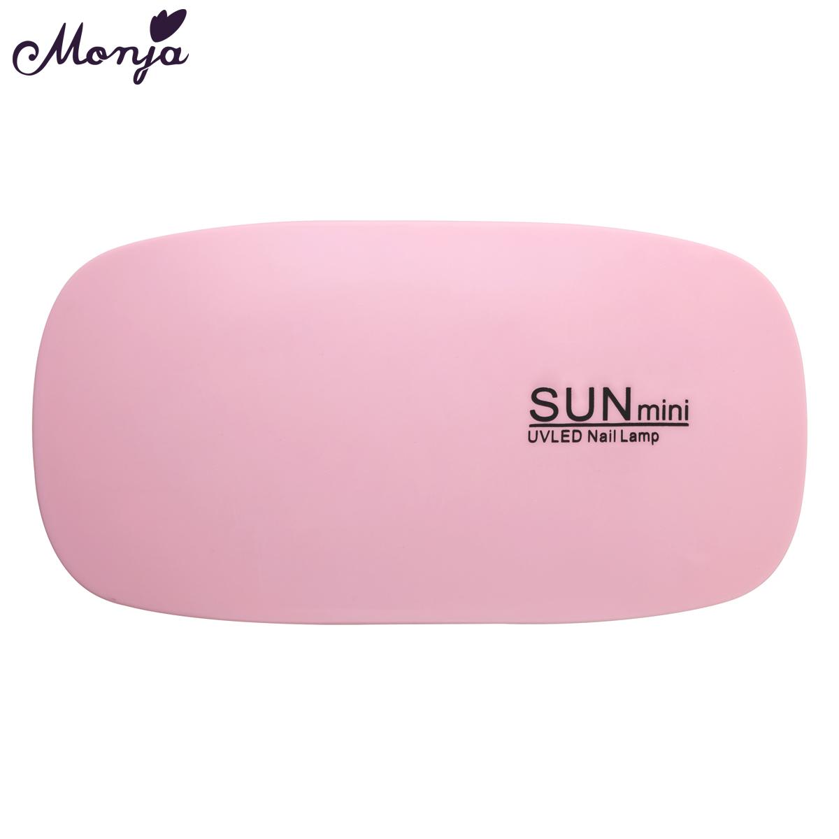 Monja 6W Secador De Unhas Lâmpada De Cura Rápida Para Esmalte Em Gel Uv Rosa Portátil Dobrável LED Recarregável Via USB