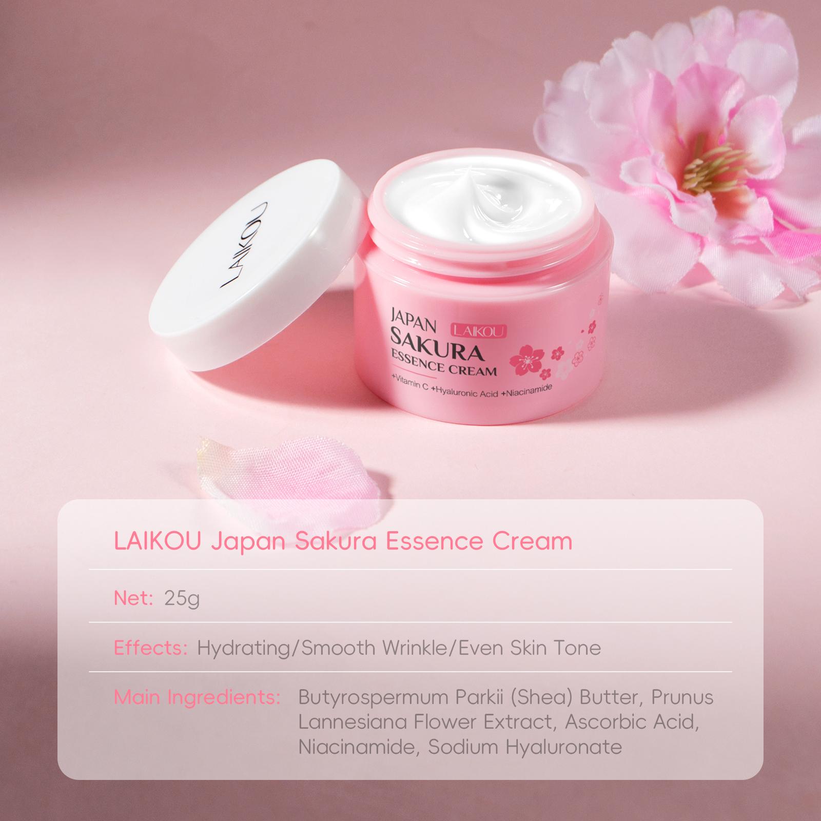 Kit Completo De Cuidados Laikou Sakura Hidratação Clareadora Proteção Uv Para Rosto E Lábios