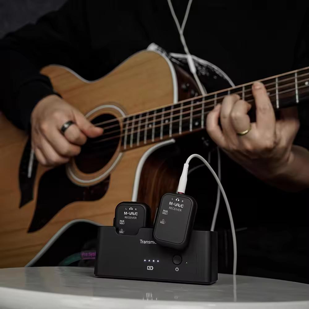 M-vave Wp-12 One A Two 24bit/48kh Sistema De Transmissão De Retorno De Ouvido Sem Fio Transmissor Receptor Com