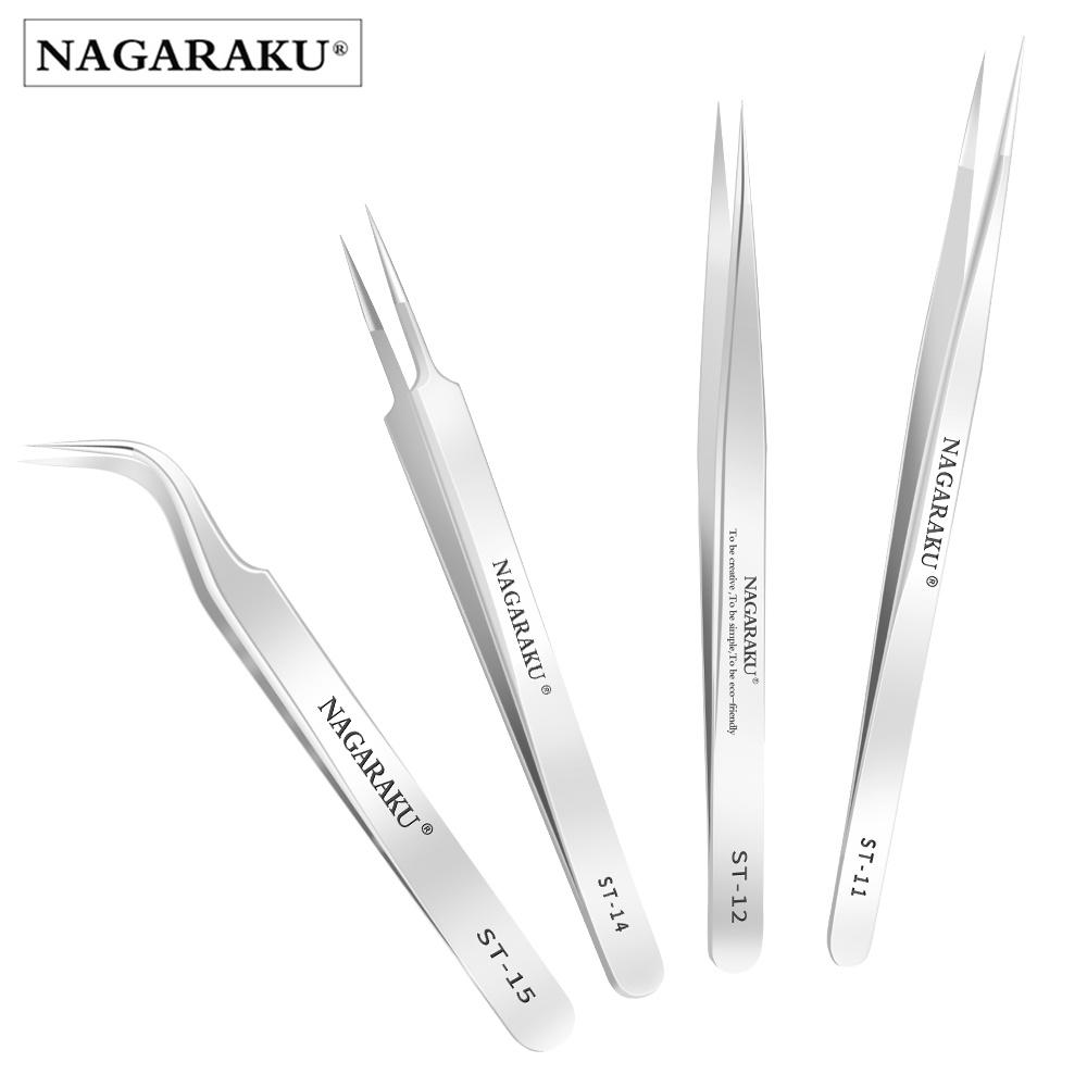 Pinça De Extensão De Pestanas Nagaraku Maquiagem Profissional De Volume Preciso Clássica De Aço Inoxidável